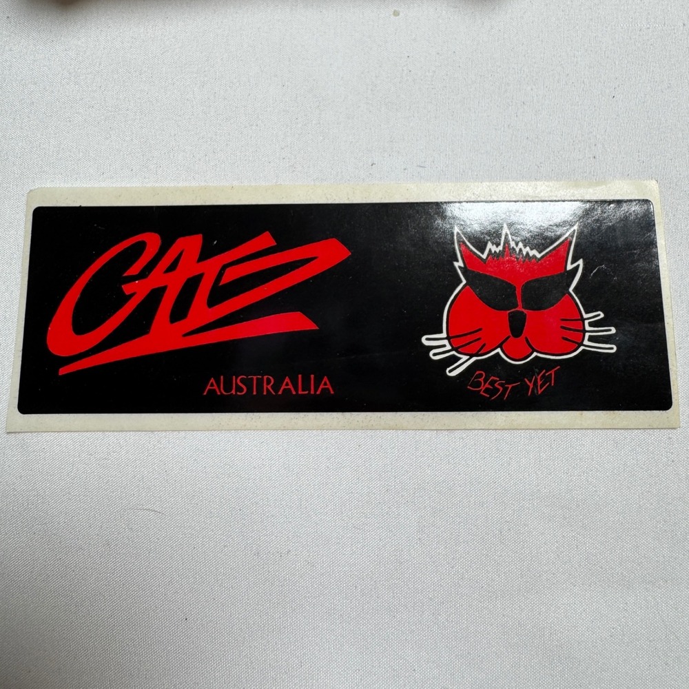 Vintage Catz Australia Best Yet Sticker Red Black Cat Sunglasses Decal 90s Surf